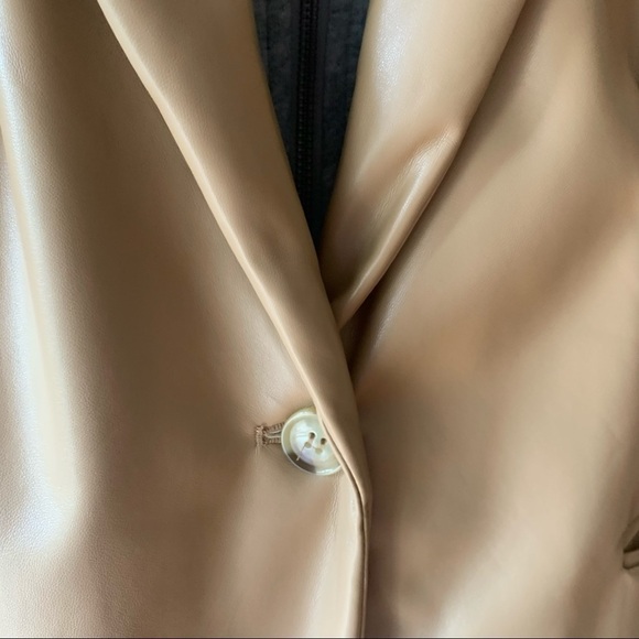 Rachel Zoe Camel Faux Leather Dickey Blazer - Picture 5 of 12